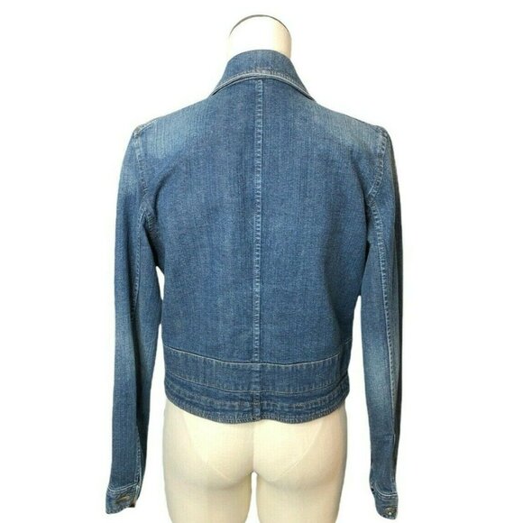 Lauren Jeans Jean Jacket Womens M Blue Denim Blazer Pockets Buttons Medium Wash - Picture 2 of 8
